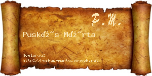 Puskás Márta névjegykártya