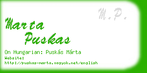 marta puskas business card
