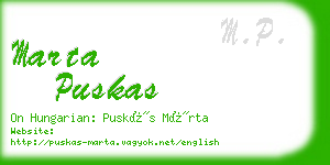 marta puskas business card